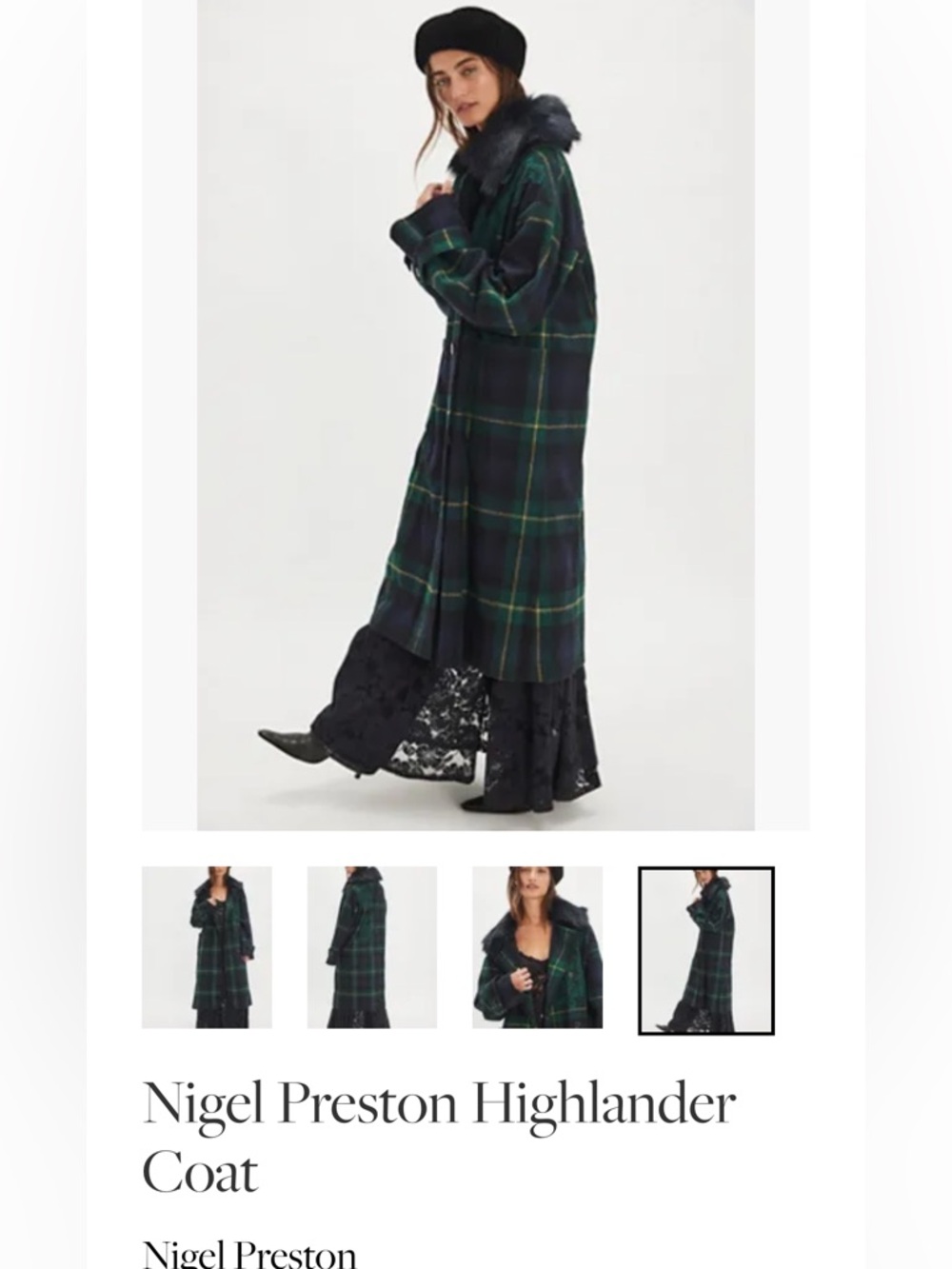 Nigel Preston &  Free People Highlander Coat 🔥🔥🔥 Size L - Picture 4 of 10